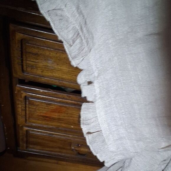 Easel Women's Cream Ruffled Light Jacket Duster Size Large - Picture 4 of 13